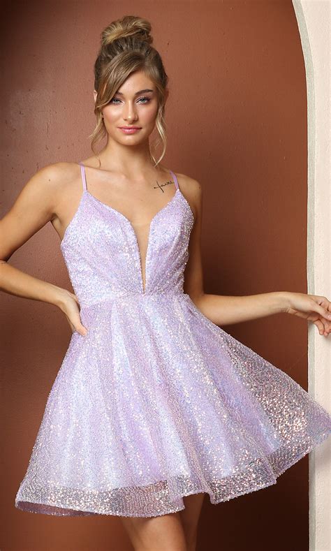 Fit And Flare Short Sequin Homecoming Dress Promgirl