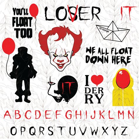 Pennywise Clown It Movie Svg Png Ttf Font Digital Download Etsy