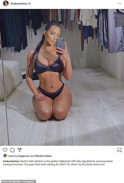 Kim Kardashian Flaunts Her Curvaceous Figure As She Plugs SKIMS Underwear With Sultry Mirror