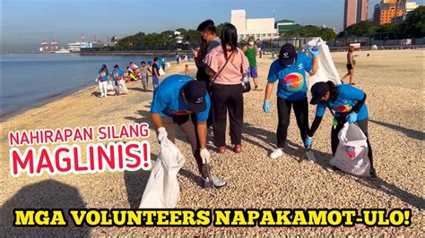 Manila Bay Mga Volunteers Pahirapang Mahanap Ang Mga Basura Youtube