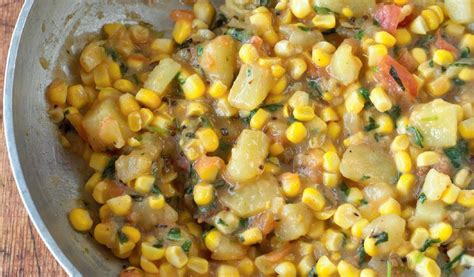 Sweetcorn And Potatoes With Mint Madhur Jaffrey Recipe
