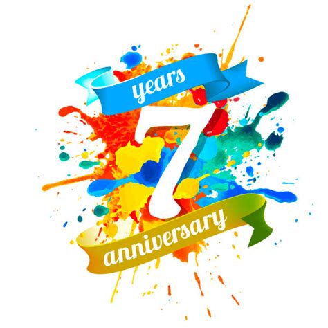 Happy 7th Anniversary Illustrations Royalty Free Vector Graphics