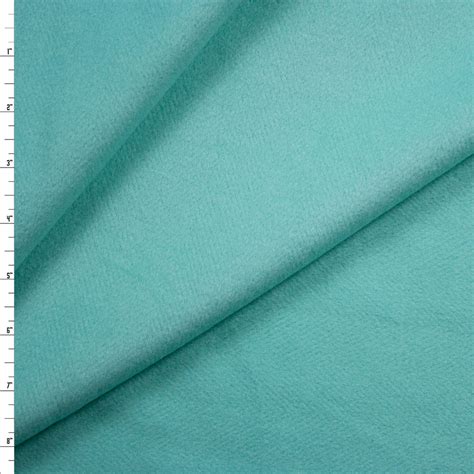 Cali Fabrics Mint Brushed Herringbone Designer Wool Coating Fabric By