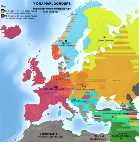 Maps Of Y Dna Haplogroups In And Around Europe Map Europe Map Genetics