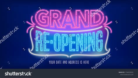 Grand Opening Reopening Vector Banner Poster Stock Vector Royalty Free