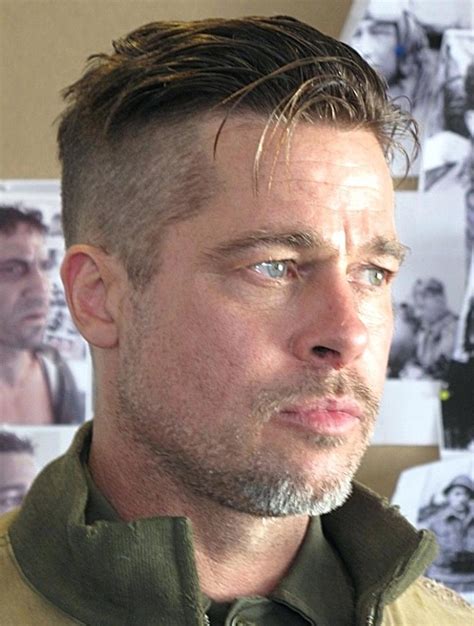 Hopefully can be inspiration for you. Brad Pitt Fury Hairstyle - which haircut suits my face