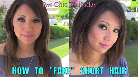 If your hair is too short to pull back entirely, a look like emma watson's can be a happy medium. How To "Fake" Short Hair♡Twi-Chic Thursday - YouTube
