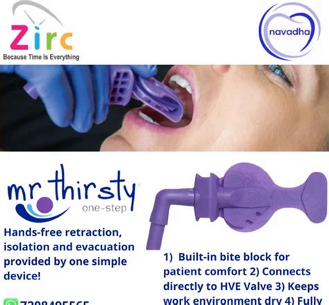 Dental Chair Blue And Purple Zirc Mr Thirsty One Step Trial Kit Packaging Type Packet 022 Lbs