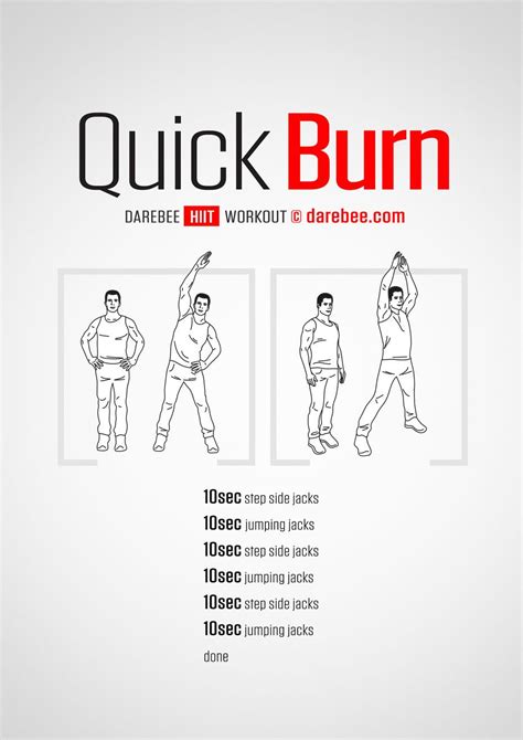 Quick Burn Workout Workout For Beginners Quick Morning