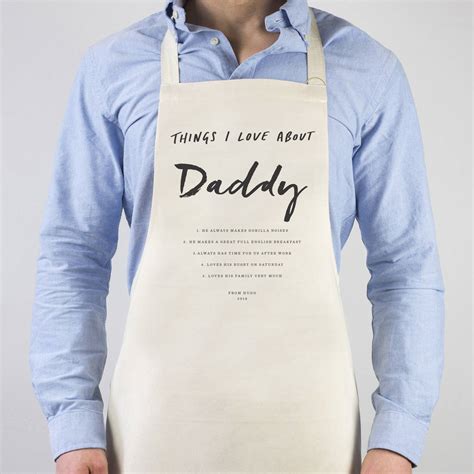 Personalised Things I Love About Dad Apron By Old English Company