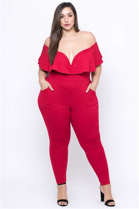 Tallas Grandes Con Volantes Rojo Curvy Sense Looks Plus Size Plus