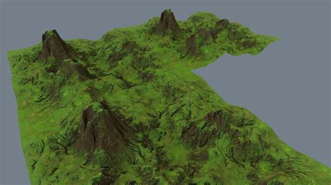 3d Model Tileable Green Lands With Rocky Mountains Environment Asset Vr