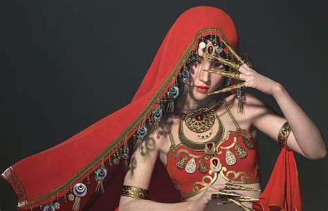 1920x1080px 1080p Free Download Dancer Red Frumusete Fantasy Girl Luminos Jewel Qi