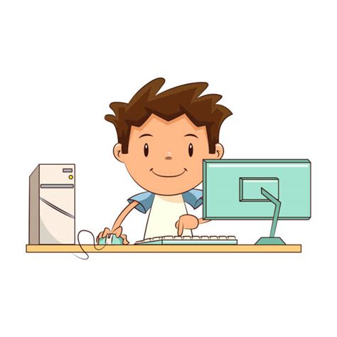 Toddler Computer Desk Illustrations Royalty Free Vector Graphics
