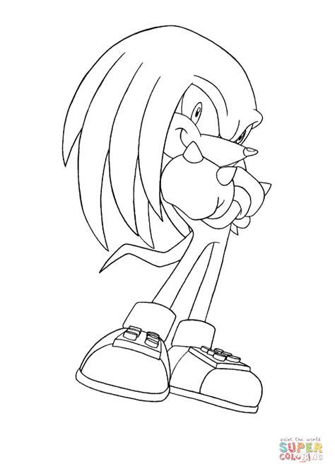 Skull heart and rose coloring pages. Knuckles The Echidna | Super Coloring (With images ...