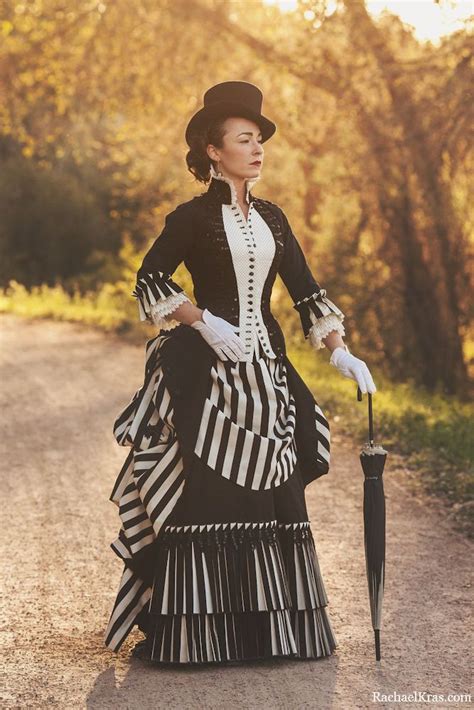 This Black And White Striped Victorian Bustle Skirt Was Inspired By Celia