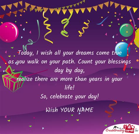 Celebrate Your Day Wish Your Name Free Cards