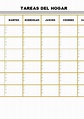 Plantilla Excel para Tareas del Hogar (Descarga Gratis) ️