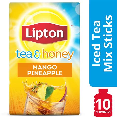 Lipton Mango Pineapple Iced Green Tea To Go Packets Powdered Tea 10