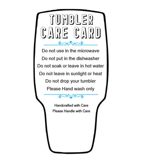 Tumbler Care Card Svg Png Pdf Printable Cutout Etsy My Xxx Hot Girl