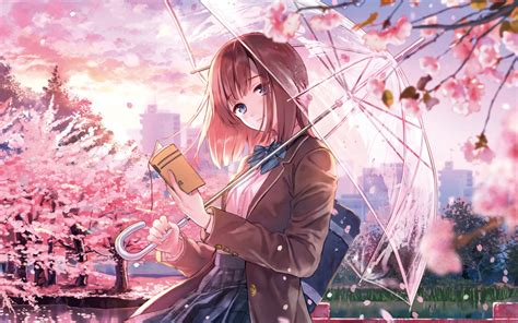 Download Wallpaper 1680x1050 Blossom Anime Girl Beautiful 1610