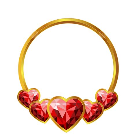 Valentine Red Luxury Gold Heart Shaped Sparkling Gem Diamond Valentine