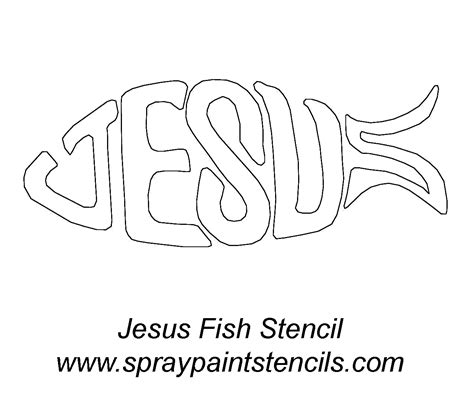 Gambar Fish Patterns Printable Jesus Stencil Outline Version Christian