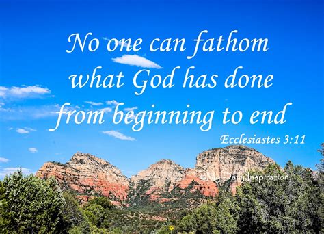 No One Can Fathom What God Has Done From Beginning To End