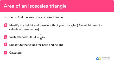 Area Of An Isosceles Triangle Steps Examples And Worksheet