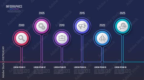 Vector 6 Steps Infographic Design Timeline Chart Presentation