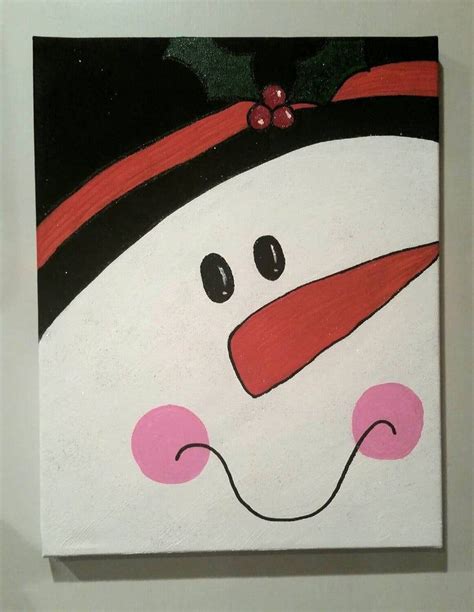 Snowman Canvas Painting Christmas Canvas Christmas Paintings On