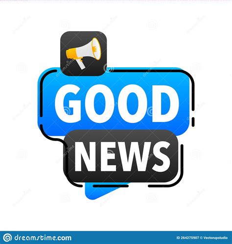 Good News Announcement Megaphone Label Loudspeaker Speech Bubble