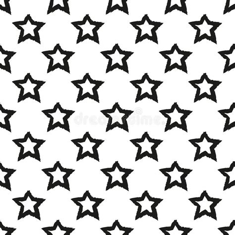 Vector Seamless Pattern With Black Stars Stock Vector Illustration