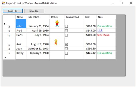 Excel Datagridview