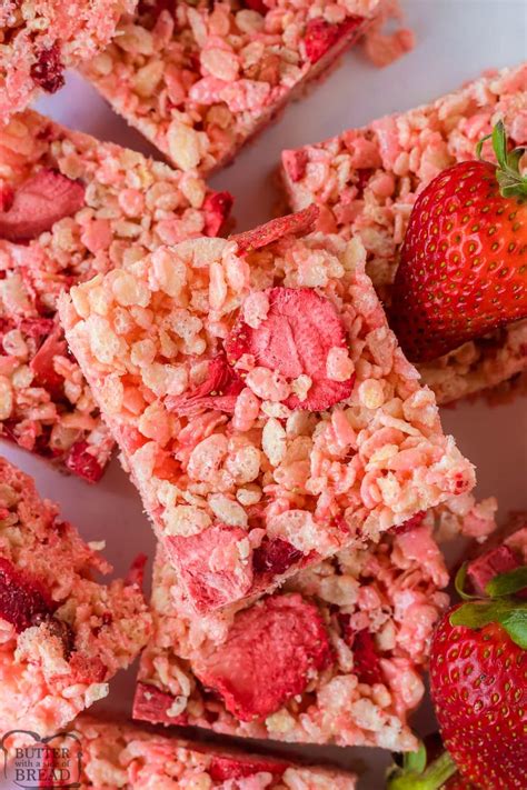 Strawberry Rice Krispie Treats Butter With A Side Of Bread