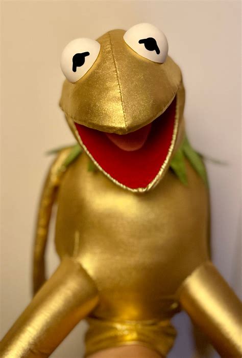 Golden Kermit The Frog Puppet Muppet Replica 11 Etsy