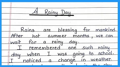 A Rainy Day Essay In English Essay On Rainy Day In English Rainy