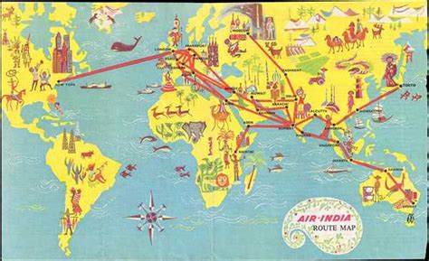 Air India Route Map Geographicus Rare Antique Maps