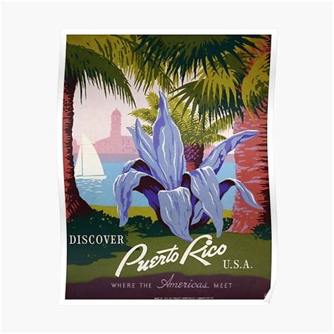 Vintage Puerto Rico Travel Poster Poster For Sale By Allvintageart