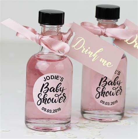 Personalised Baby Shower Favours Containing Pink Gin In 2021 Baby