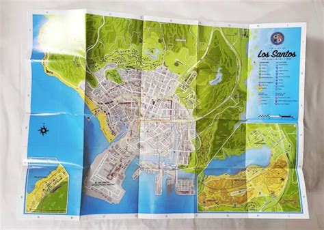 Gta Grand Theft Auto 5 V Los Santos Xbox 360 Map Only Poster 4 00 Picclick