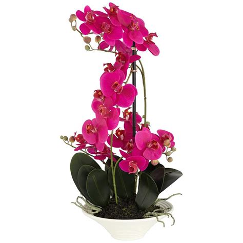 This phalaenopsis orchid will make your friends think you have a green thumb. Pink Orchid 24" High Faux Flowers in White Pot - #40G39 ...