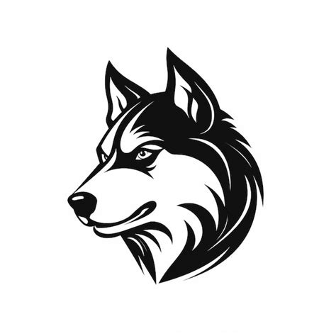 Premium Ai Image Siberian Husky Logo Design With Thin Lines Black And