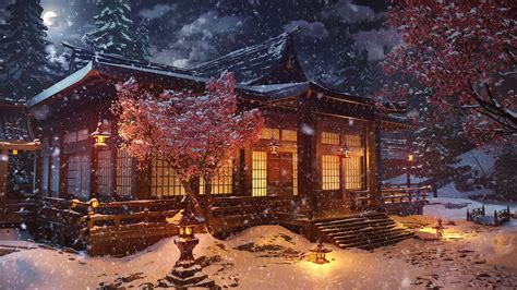 237 Japanese Background Winter Free Download Myweb