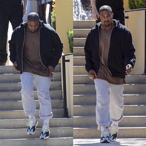 Spotted Kanye West In Adidas Originals Yeezy Wave Runners 700 Sneakers