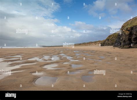 Sand Sea Sky Gwithian Beach Hayle St Ives Cornwall England Uk