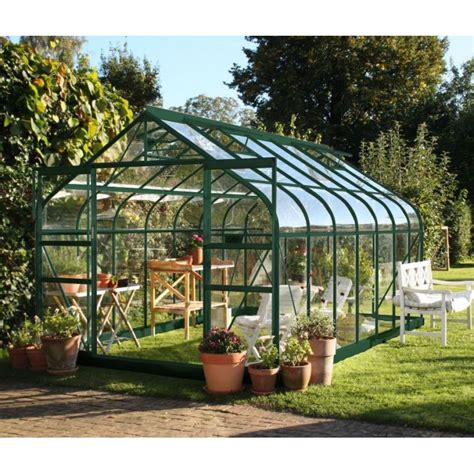 Halls Supreme 814 Forest Green Greenhouse 14 X 8 Double Door Tough