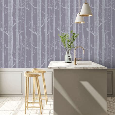 Woods Wallpaper Lilac Charcoal By Cole And Son 6912151