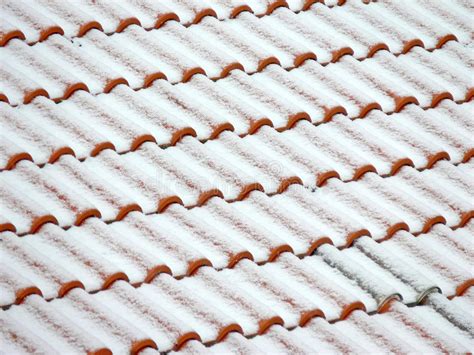 Roof Tiles Covered With Snow Stock Photo Image Of Outdoors Lines