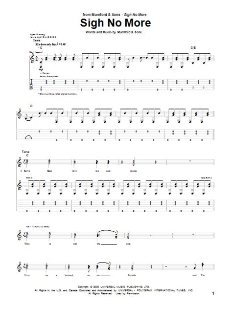 Sigh No More By Mumford And Sons Guitar Tab Guitar Instructor